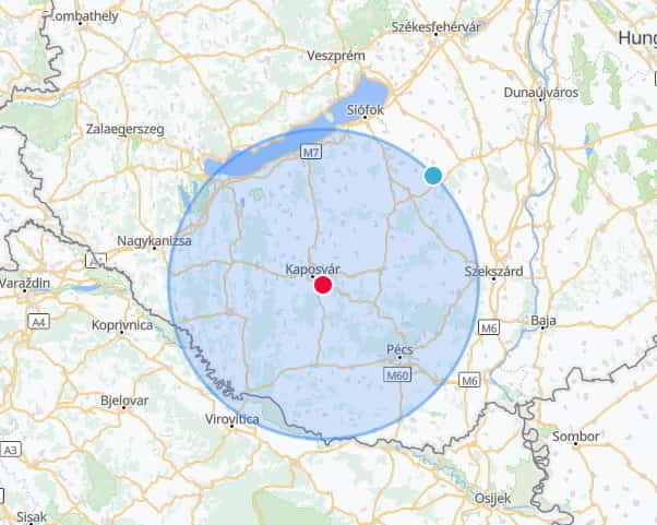 Szolgáltatási terület térkép